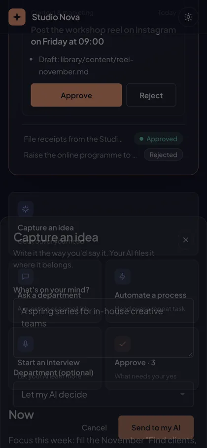 Capturing an idea by voice from a phone